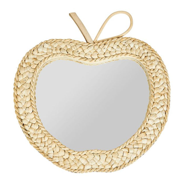 Espejo "Manzana" de cuerda trenzada 30x32cm - 36389