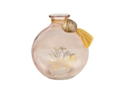 Jarrón "Tucan" de cristal rosa - 36399