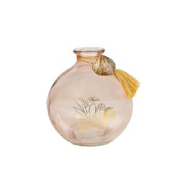 Jarrón "Tucan" de cristal rosa - 36399