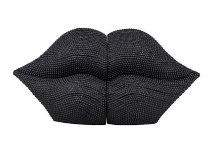 Sujeta libros "Lips" de resina y pedrería negra - 36414