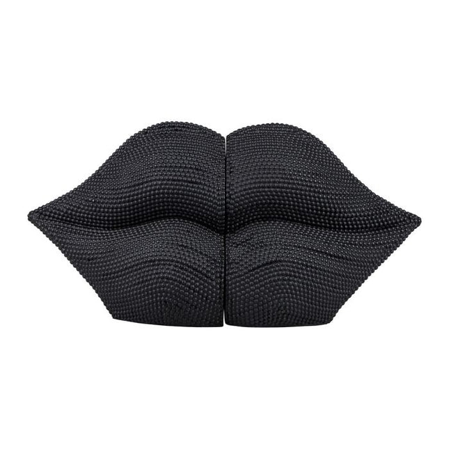 Sujeta libros "Lips" de resina y pedrería negra - 36414