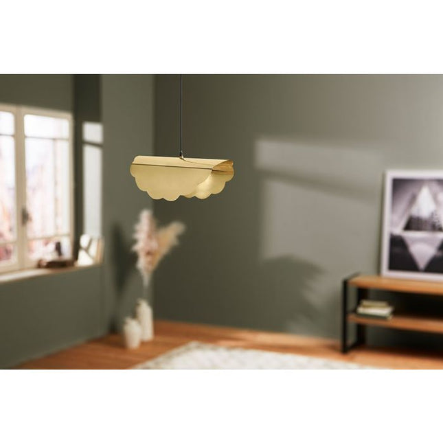 Lámpara suspendida "Hellemme" de metal dorado A18cm - 36748