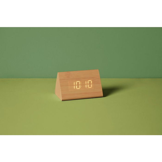 Reloj despertador digital "Wake Up" beige MDF -  36767