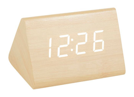 Reloj despertador digital "Wake Up" beige MDF -  36767