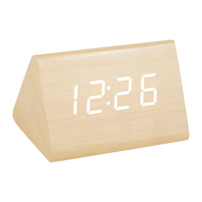 Reloj despertador digital "Wake Up" beige MDF -  36767