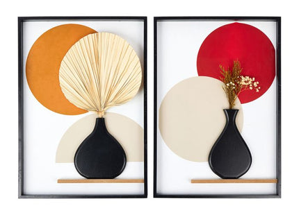 Deco pared con jarrón con flores secas 32x45cm - 36863