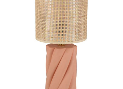 Velador de cerámica trenzada "Twist" terracota y dorado A43cm - 36932