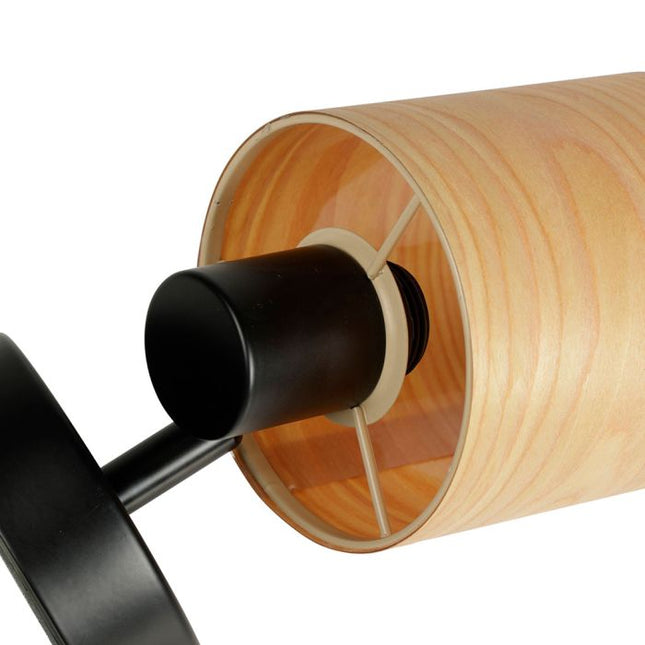 Aplique "Alaska" de madera y metal negro 1 ABJ - 36975