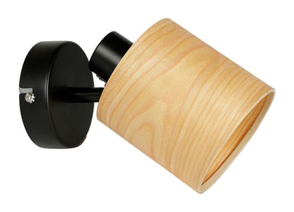 Aplique "Alaska" de madera y metal negro 1 ABJ - 36975
