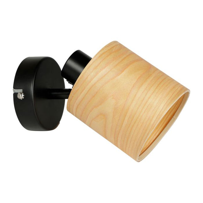 Aplique "Alaska" de madera y metal negro 1 ABJ - 36975