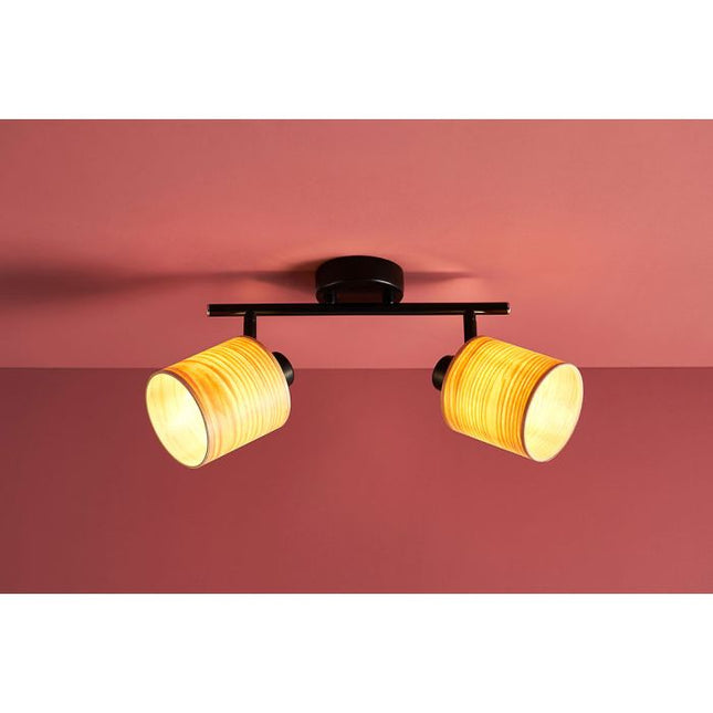 Aplique "Alaska" de madera y metal negro 2 ABJ - 36976