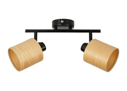 Aplique "Alaska" de madera y metal negro 2 ABJ - 36976