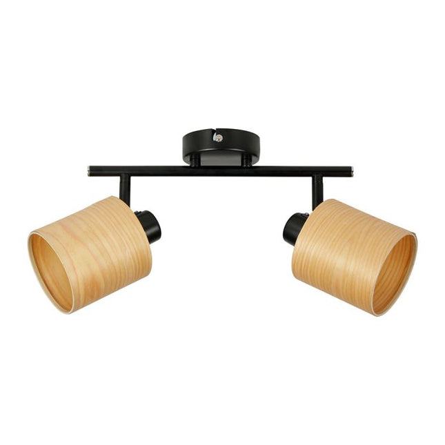 Aplique "Alaska" de madera y metal negro 2 ABJ - 36976