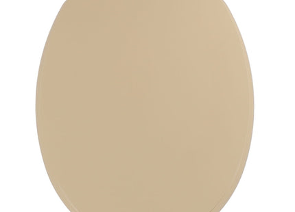 Tapa de inodoro de MDF con caída amortiguada beige con kit de fijación - 4113161