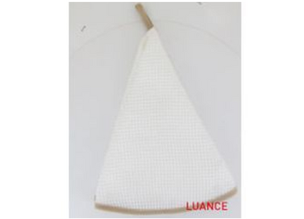 Toalla nido de abeja "Maya" 60cm de algodón blanco/beige - 4350001