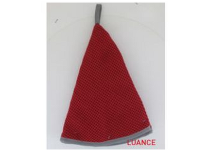 Toalla nido de abeja "Maya" 60cm de algodón rojo/gris - 4350033