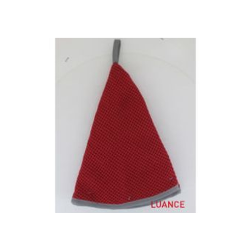 Toalla nido de abeja "Maya" 60cm de algodón rojo/gris - 4350033