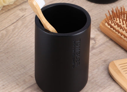 Vaso para cepillos de dientes de resina color negro mate - 61101237