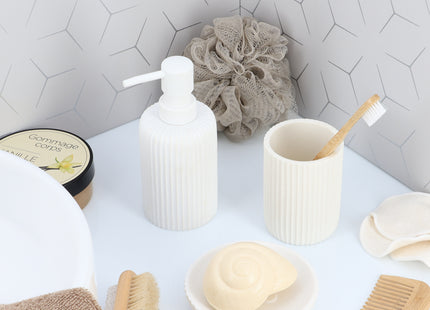 Vaso de baño resina "Strié" blanco - 61103100
