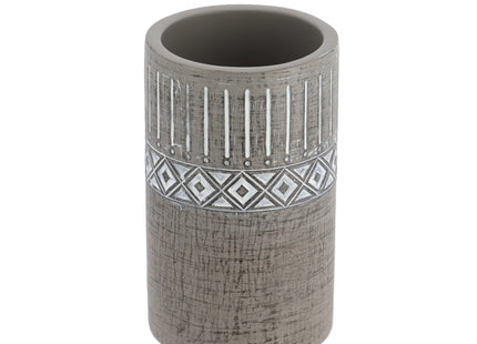 Vaso para cepillos de dientes de cemento gris decorado - 61118180