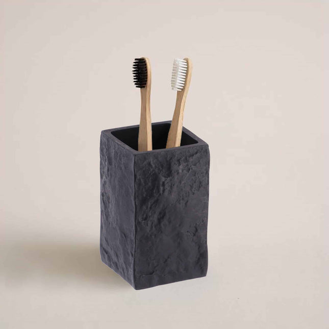 VASO POLIRESINA EFFECTO PIEDRA NEGRO - 61120103