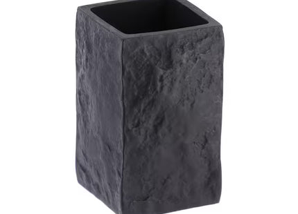 VASO POLIRESINA EFFECTO PIEDRA NEGRO - 61120103