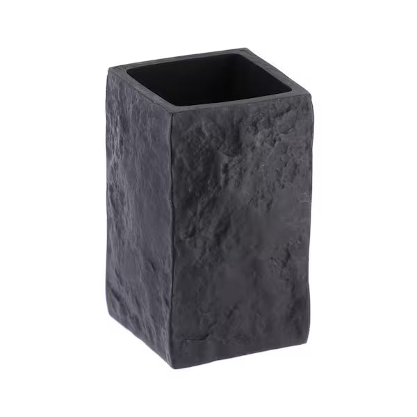 VASO POLIRESINA EFFECTO PIEDRA NEGRO - 61120103