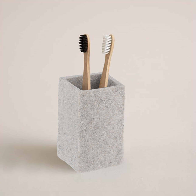 VASO POLIRESINA EFFECTO PIEDRA GRIS - 61120180