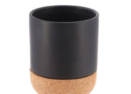 Vaso “Michavila” de cerámica negra y corcho - 61130247