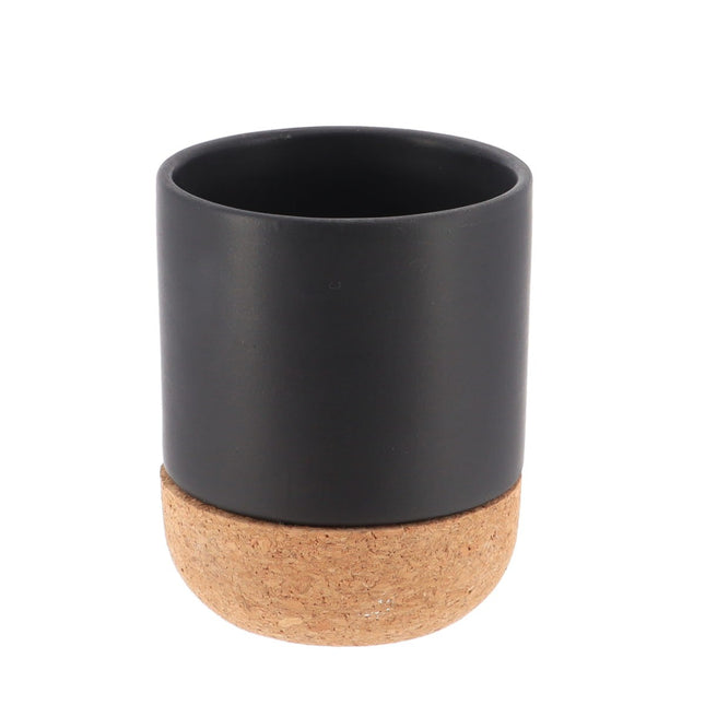 Vaso “Michavila” de cerámica negra y corcho - 61130247