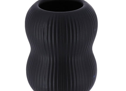 VASO GRES REDONDO DECOR HOJA NEGRO - 61167108