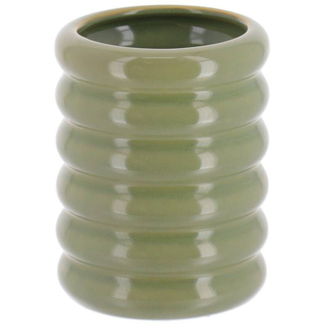 VASO GRES ESTILO 70'S 350ml VERDE OLIVA - 611861401