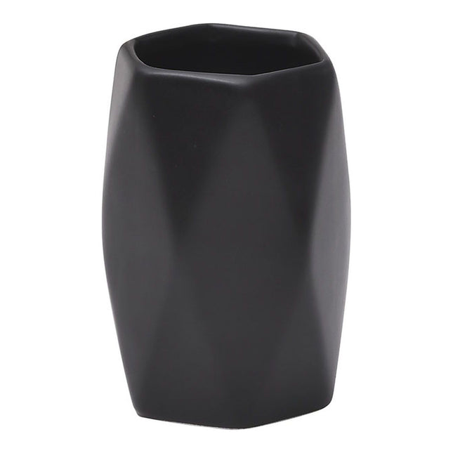 Vaso para cepillos de dientes en gres "Diamond" negro - 6180103