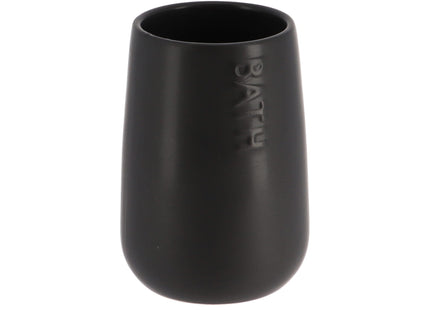 Vaso para cepillos de dientes en dolomita "Bath" negro - 6193237