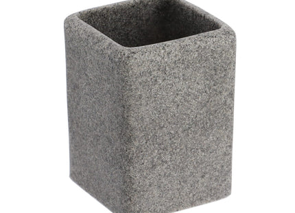 Vaso para cepillos de dientes en poliresina efecto piedra gris - 6194180