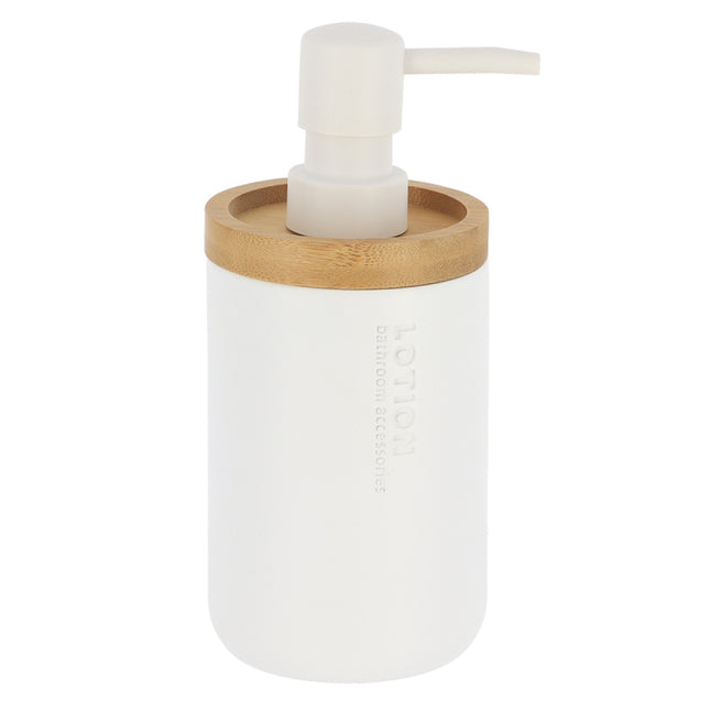 DISTRIBUIDOR DE JABON POLIRESINA 280 ML BLANCO/BAMBÚ - 62101210