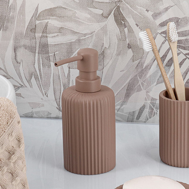 DISTRIBUIDOR DE JABON ESTRIADO POLIRESINA 230 ML CAPUCINO - 62103166