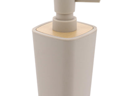DISTRIBUIDOR DE JABON RUBBER + ABS + BAMBÚ 380 ML BEIGE - 62110161