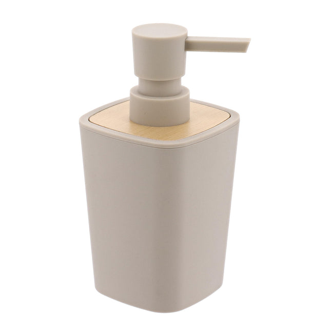 DISTRIBUIDOR DE JABON RUBBER + ABS + BAMBÚ 380 ML BEIGE - 62110161