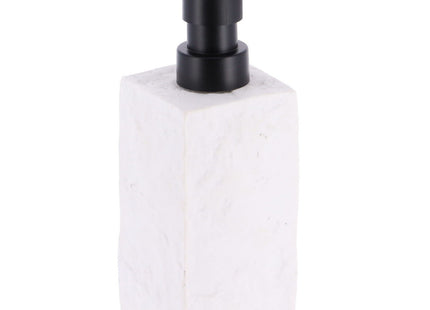 DISTRIBUIDOR DE JABON 260 ML FORMA CUADRADA POLIRESINA EFECTO PIEDRA BLANCO - 62120100