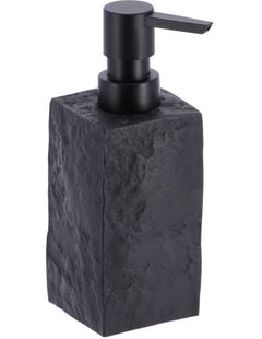 DISTRIBUIDOR DE JABON 260 ML FORMA CUADRADA POLIRESINA EFECTO PIEDRA NEGRO - 62120103