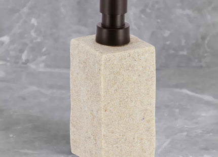 DISTRIBUIDOR DE JABON 260 ML FORMA CUADRADA POLIRESINA EFECTO PIEDRA NATURAL - 62120104
