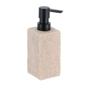 DISTRIBUIDOR DE JABON 260 ML FORMA CUADRADA POLIRESINA EFECTO PIEDRA NATURAL - 62120104