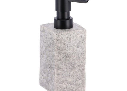 DISTRIBUIDOR DE JABON 260 ML FORMA CUADRADA POLIRESINA EFECTO PIEDRA GRIS - 62120180