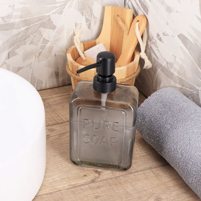DISTIBUIDOR DE JABON PURE SOAP VIDRIO 570ML NEGRO - 62126103