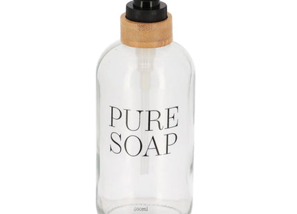 DISTRIBUIDOR DE JABON VIDRIO/BAMBÚ PURE SOAP 500ML TRANSPARENTE - 62127101