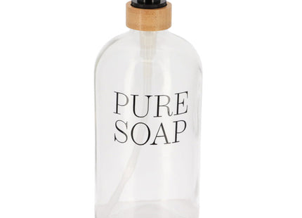 DISTRIBUIDOR DE JABON VIDRIO/BAMBÚ PURE SOAP 1L TRANSPARENTE - 62128101