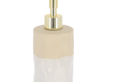 Distribuidor de jabón o loción de cerámica bicolor beige y blanco 310ml - 62137161