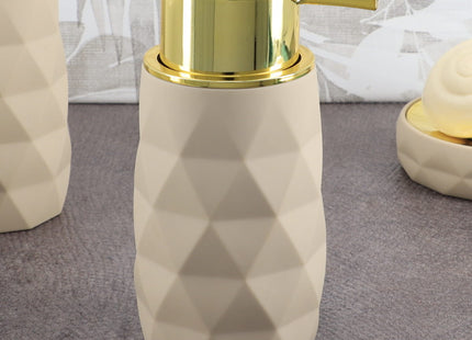 Distribuidor de jabón o loción "Rubber" Beige y Dorado 210ml - 62138161