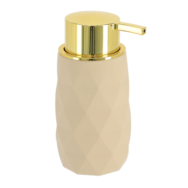 Distribuidor de jabón o loción "Rubber" Beige y Dorado 210ml - 62138161
